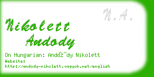 nikolett andody business card